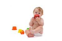 Cute Infant Boy With Apple Cute Infant Boy With Apple