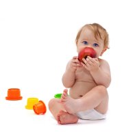Cute Infant Boy With Apple Cute Infant Boy With Apple